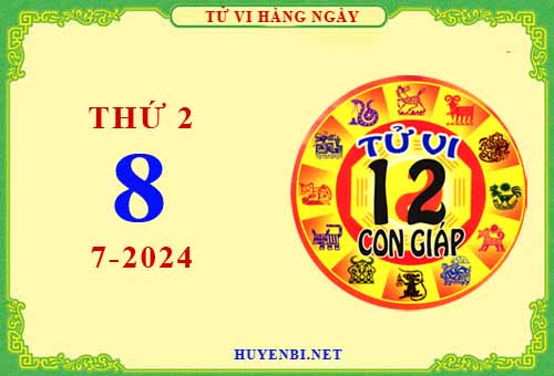 Xem tử vi ngày 8/7/2024 thứ 2 của 12 con giáp chi tiết nhất